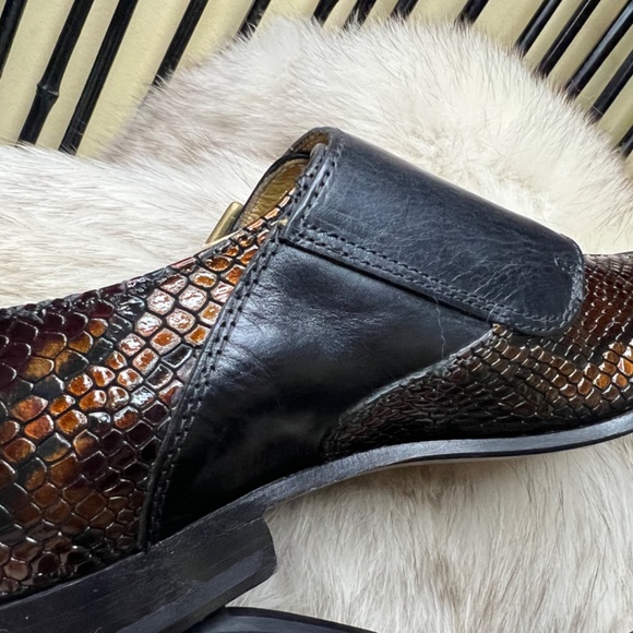 Billy Reid Double Leather Embossed Monkstraps - Picture 4 of 5